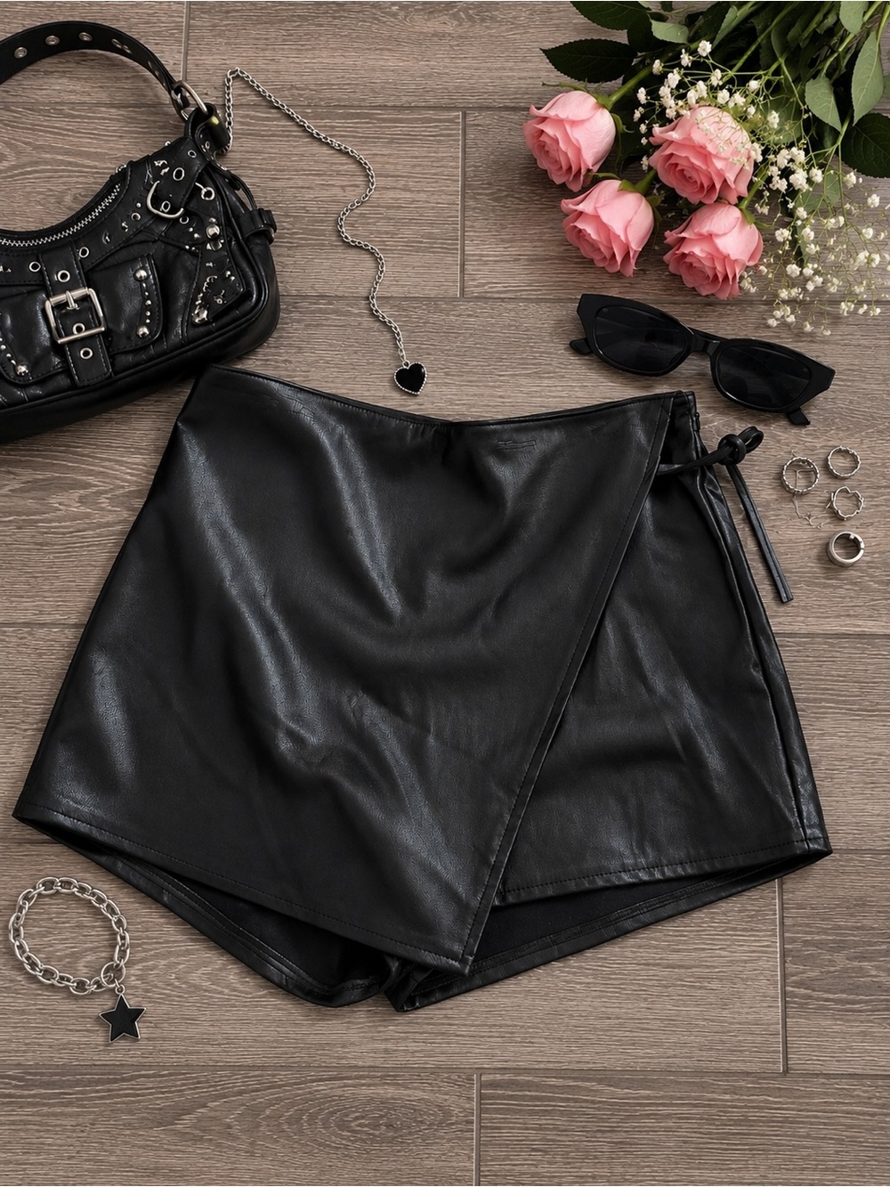 Abercrombie & Fitch Black Faux Leather Skirt